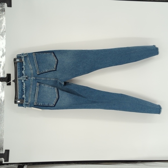 Good American Fringe High Rise Skinny Jeans Blue 10/30 distressed streetwear - Picture 2 of 11